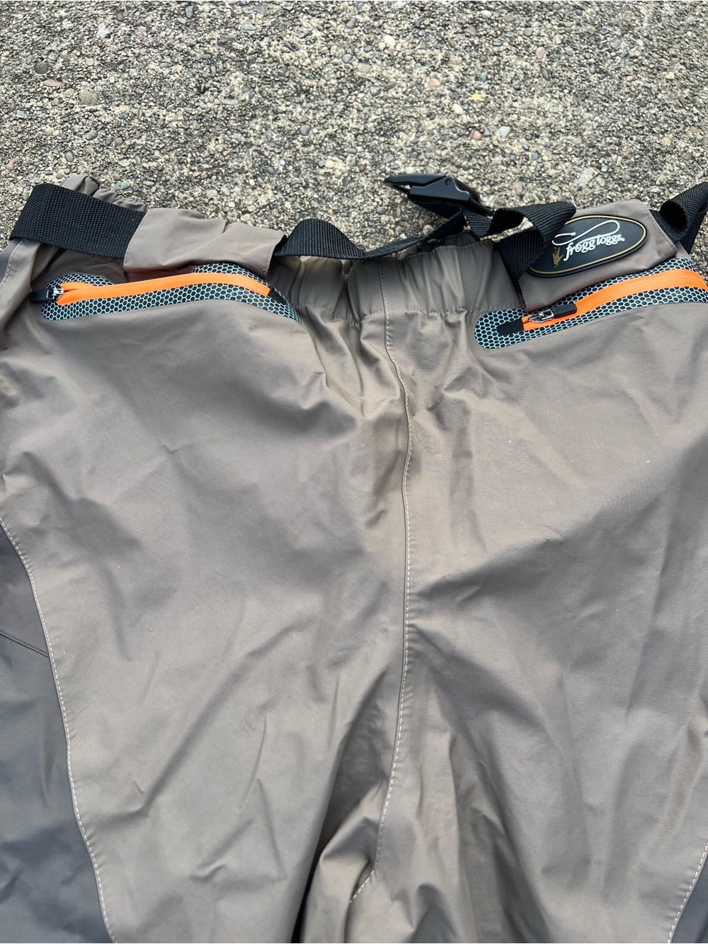 Frogg Toggs Men's Gray Outdoor Rain Pants with Orange Accents size L